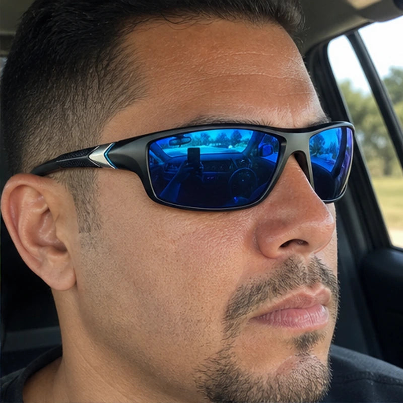 AeroRidge Sport Wrap Sunglasses - Blue - uv protection - Brondals - Image 5