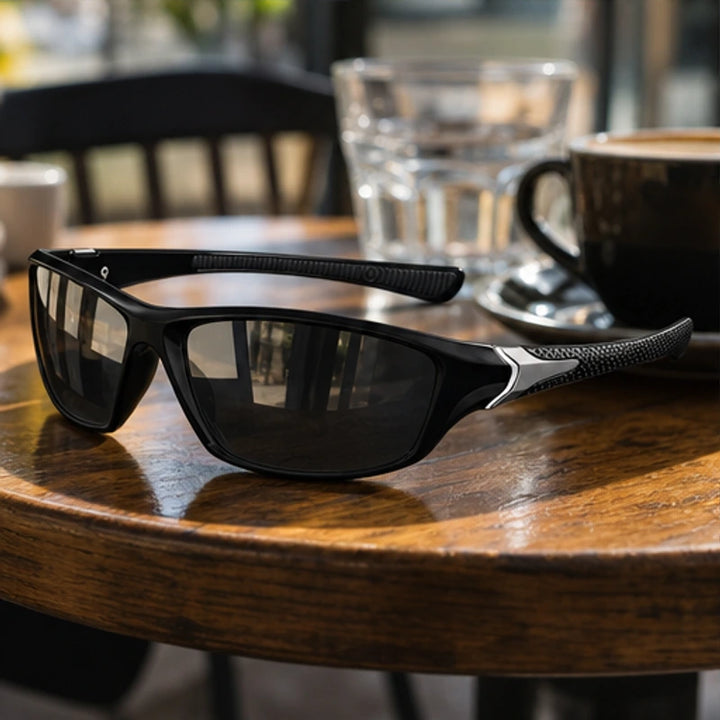 AeroRidge Sport Wrap Sunglasses - Black - polarized lenses - Brondals - Image 4
