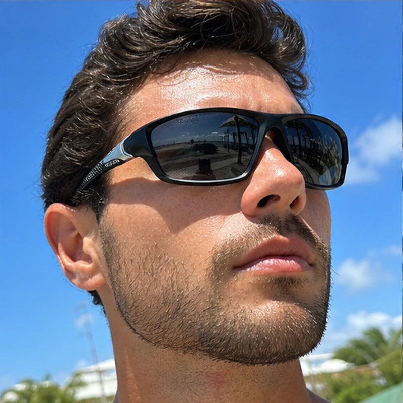AeroRidge Sport Wrap Sunglasses - Black - mirrored lenses - Brondals - Image 6