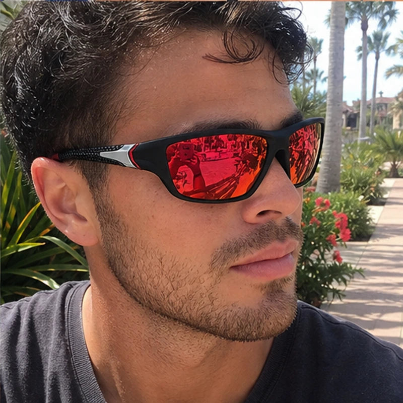 AeroRidge Sport Wrap Sunglasses - Red - mirrored lenses - Brondals - Image 6