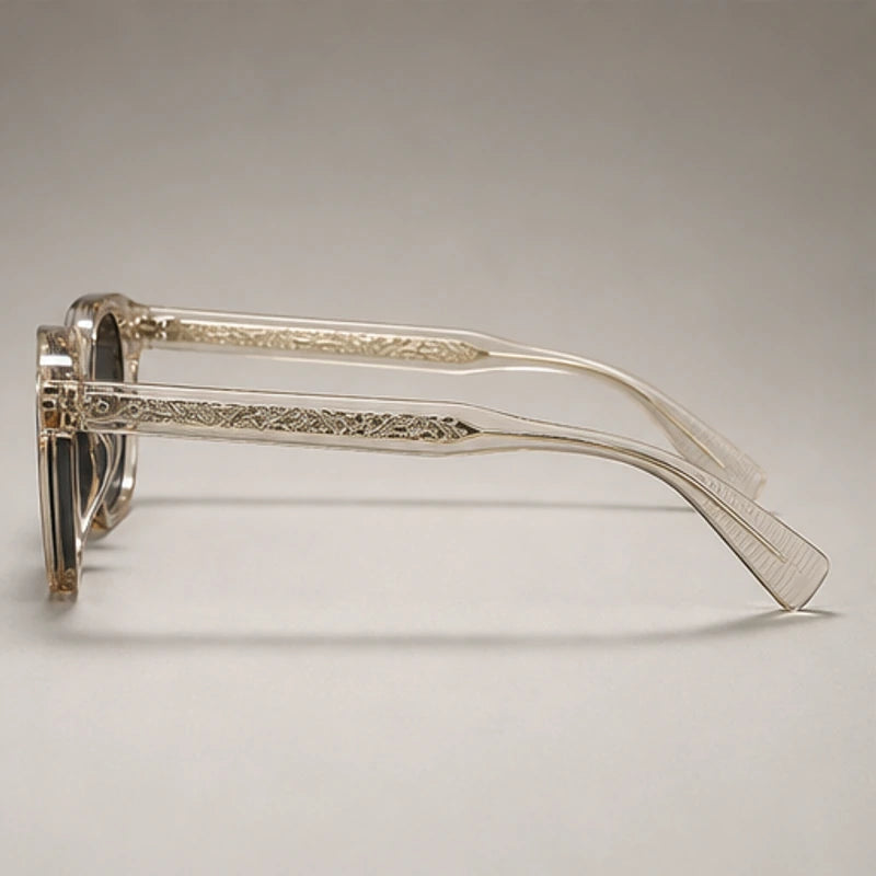 Mercer Rivet Square Sunglasses - Champagne Crystal - rivet detail - Brondals - Image 3