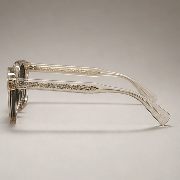 Mercer Rivet Square Sunglasses - Champagne Crystal - rivet detail - Brondals - Image 3