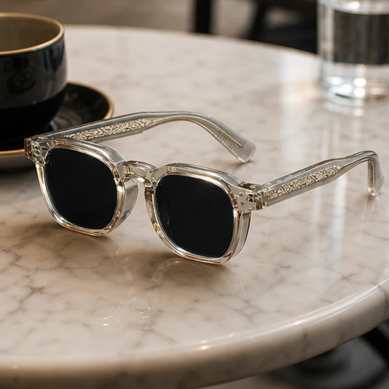 Mercer Rivet Square Sunglasses - Champagne Crystal - uv protection - Brondals - Image 4