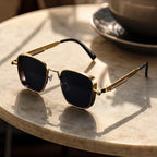 Sterling Edge Square Sunglasses - Gold - metal frame - Brondals - Image 4
