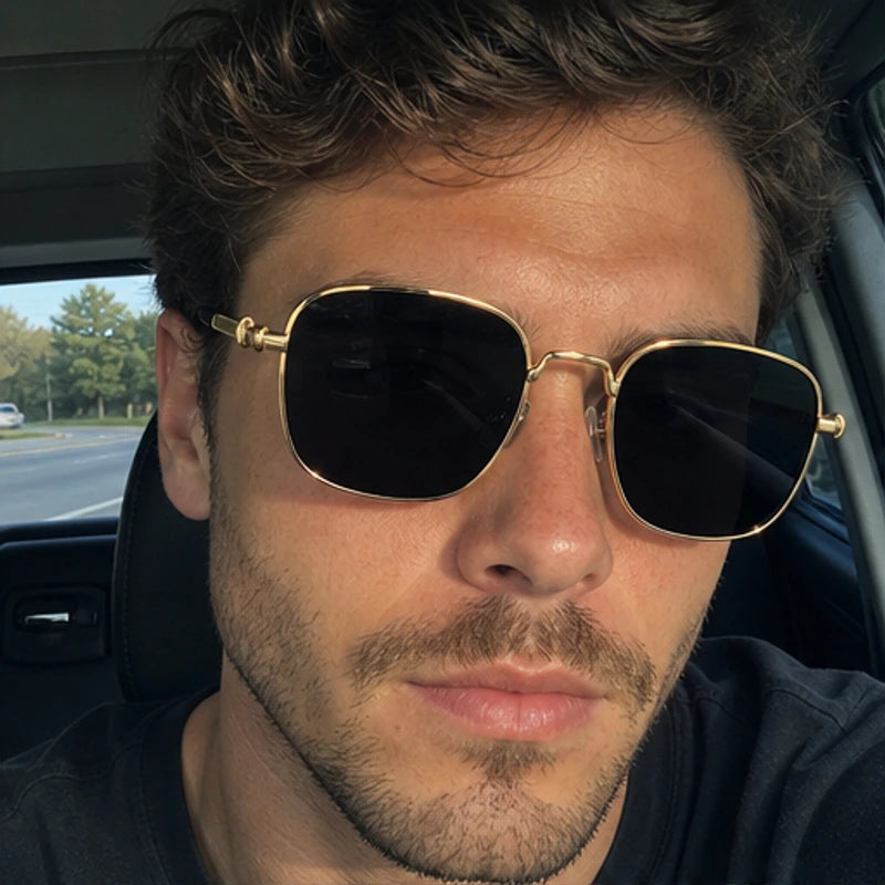 Sterling Edge Square Sunglasses - Gold - uv400 - Brondals - Image 5