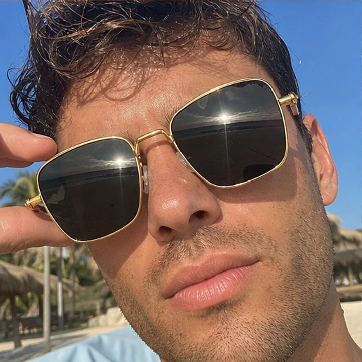 Sterling Edge Square Sunglasses - Gold - anti-glare - Brondals - Image 6