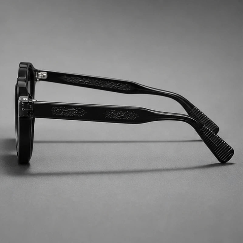 Mercer Rivet Square Sunglasses - Jet Black - rivet detail - Brondals - Image 3