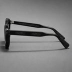 Mercer Rivet Square Sunglasses - Jet Black - rivet detail - Brondals - Image 3