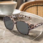 Auburn Catwalk Square Sunglasses - Leopard - polarized sunglasses - Brondals - Image 4