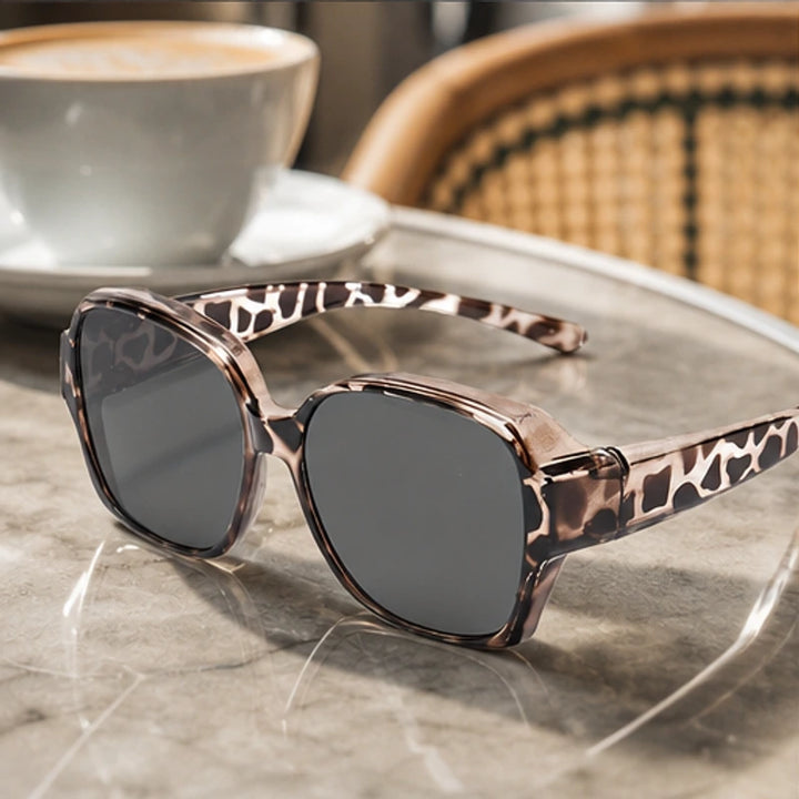 Auburn Catwalk Square Sunglasses - Leopard - polarized sunglasses - Brondals - Image 4