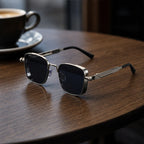 Sterling Edge Square Sunglasses - Silver - metal frame - Brondals - Image 4