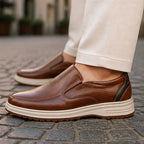 Sheldon Leather Slip-On Shoes - Brown - Men's Footwear > Slip-On Shoes > Apron-Toe Slip-On Shoes - Brondals - Image 4