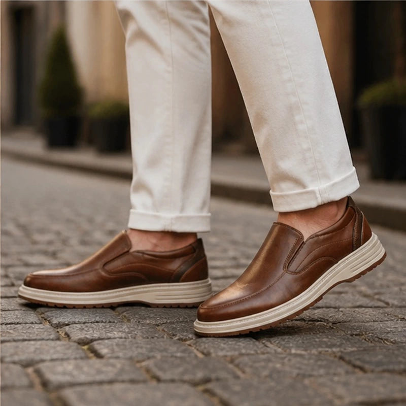Sheldon Leather Slip-On Shoes - Brown - male - Brondals - Image 3