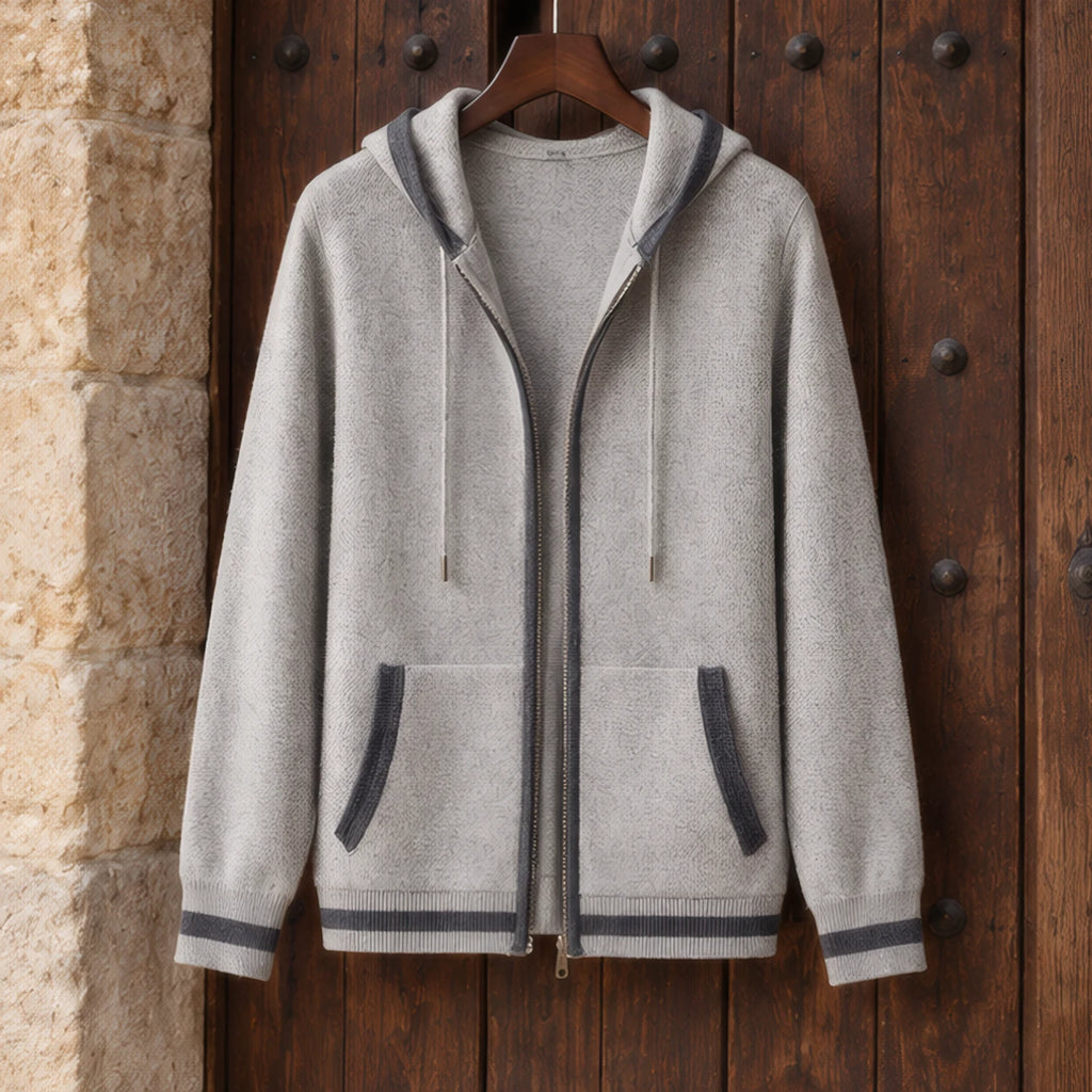 Silas Cashmere Zip Hoodie - Light Gray/Blue - cashmere - Brondals - Image 3