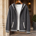 Silas Cashmere Zip Hoodie - Dark Gray/White - cashmere - Brondals - Image 3