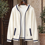 Silas Cashmere Zip Hoodie - White/Blue - cashmere - Brondals - Image 3