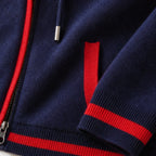 Silas Cashmere Zip Hoodie - Blue/Red - cashmere hoodie - Brondals - Image 4