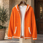 Silas Cashmere Zip Hoodie - Orange/White - cashmere - Brondals - Image 3