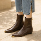 Simone Leather Pointed-Toe Ankle Boots - Brown - Women's Footwear > Boots > Ankle Boots - Brondals - Image 4