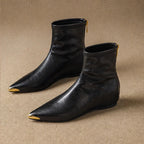 Simone Leather Pointed-Toe Ankle Boots - Black - Women's Footwear > Boots > Ankle Boots - Brondals - Image 1