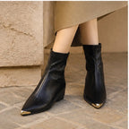 Simone Leather Pointed-Toe Ankle Boots - Black - Women's Footwear > Boots > Ankle Boots - Brondals - Image 4