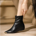 Simone Leather Pointed-Toe Ankle Boots - Black - female - Brondals - Image 3