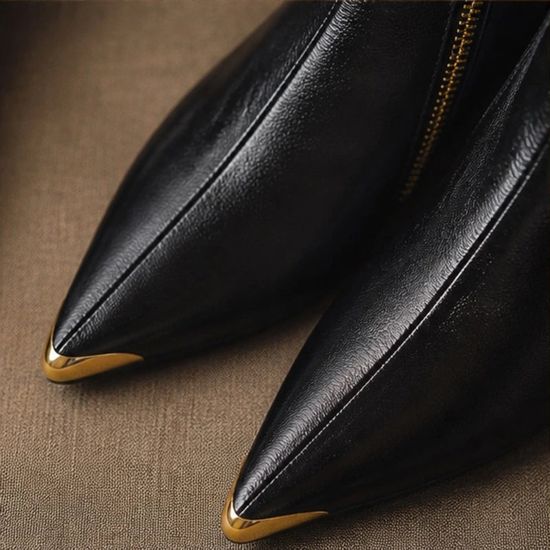 Simone Leather Pointed-Toe Ankle Boots - Black - Women's Boots - Brondals - Image 2