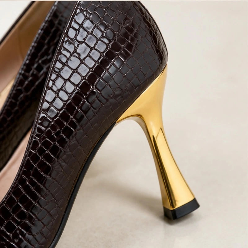 Sofia Pointed-Toe Pumps - Umber - Shoes - Brondals - Image 2