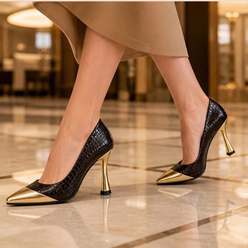 Sofia Pointed-Toe Pumps - Umber - heels - Brondals - Image 5