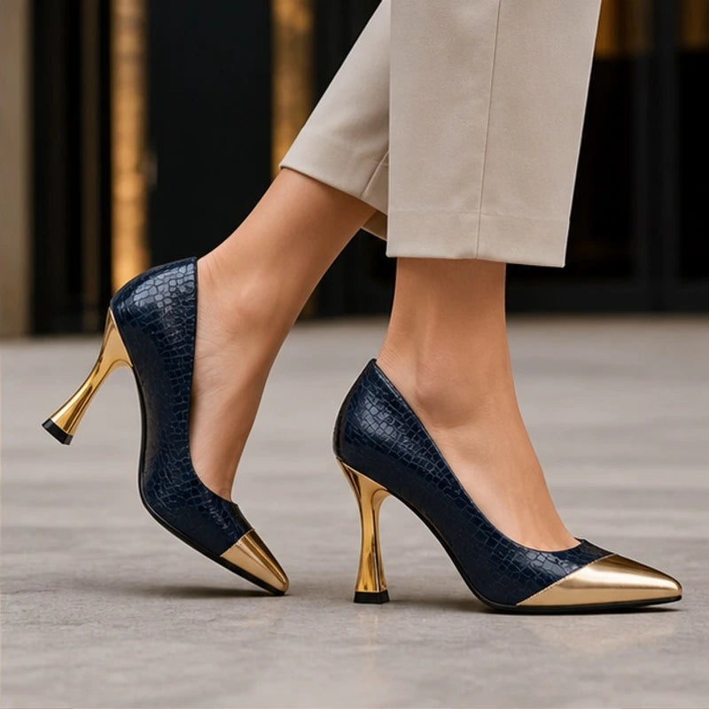 Sofia Pointed-Toe Pumps - Marine - footwear - Brondals - Image 4