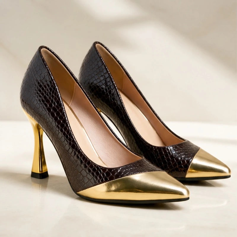Sofia Pointed-Toe Pumps - Umber - Footwear > Heels > Pointed-Toe Pumps - Brondals - Image 1