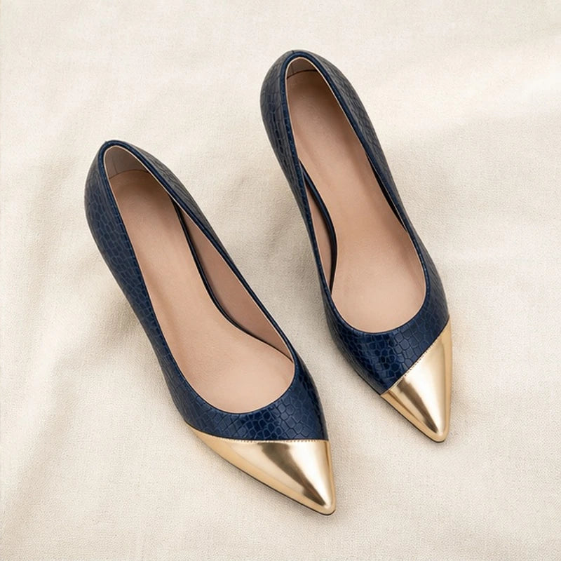 Sofia Pointed-Toe Pumps - Marine - Shoes - Brondals - Image 2