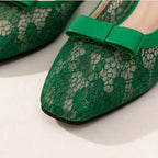Solange Lace Slingback Flats - Green - Women's Footwear > Flats > Slingback Flats - Brondals - Image 1