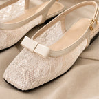 Solange Lace Slingback Flats - Cream - Women's Footwear > Flats > Slingback Flats - Brondals - Image 1