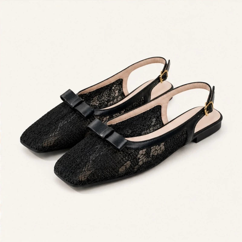 Solange Lace Slingback Flats - Black - Women's Footwear > Flats > Slingback Flats - Brondals - Image 1