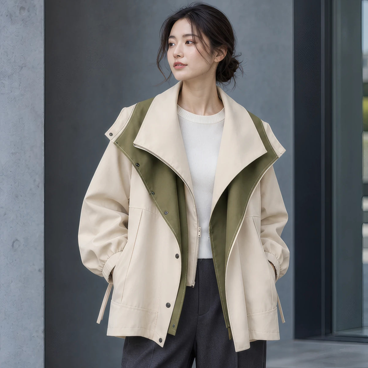 Sorcha Women's Layered Windbreaker - Beige - Men's Clothing > Outerwear > Windbreaker Jackets - Brondals - Image 1