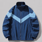 Spencer Retro Chevron Windbreaker Jacket - Blue - Clothing > Outerwear > Windbreaker Jackets - Brondals - Image 1