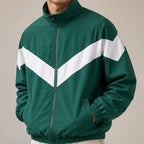 Spencer Retro Chevron Windbreaker Jacket - Green - Clothing > Outerwear > Windbreaker Jackets - Brondals - Image 2