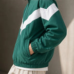 Spencer Retro Chevron Windbreaker Jacket - Green - windbreaker jacket - Brondals - Image 3