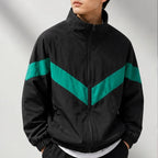 Spencer Retro Chevron Windbreaker Jacket - Black - Clothing > Outerwear > Windbreaker Jackets - Brondals - Image 2