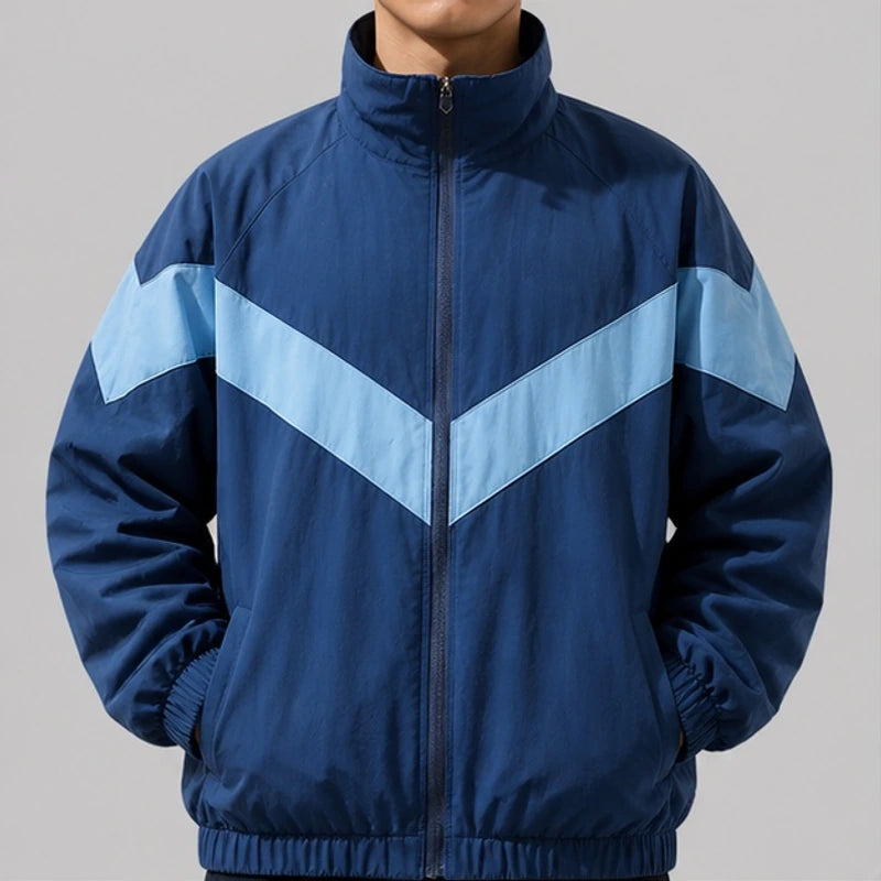 Spencer Retro Chevron Windbreaker Jacket - Blue - Clothing > Outerwear > Windbreaker Jackets - Brondals - Image 2