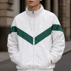 Spencer Retro Chevron Windbreaker Jacket - White - Clothing > Outerwear > Windbreaker Jackets - Brondals - Image 2