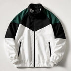 Stanton Colorblock Windbreaker Jacket - White & Black Collar - Clothing > Outerwear > Windbreaker Jackets - Brondals - Image 1