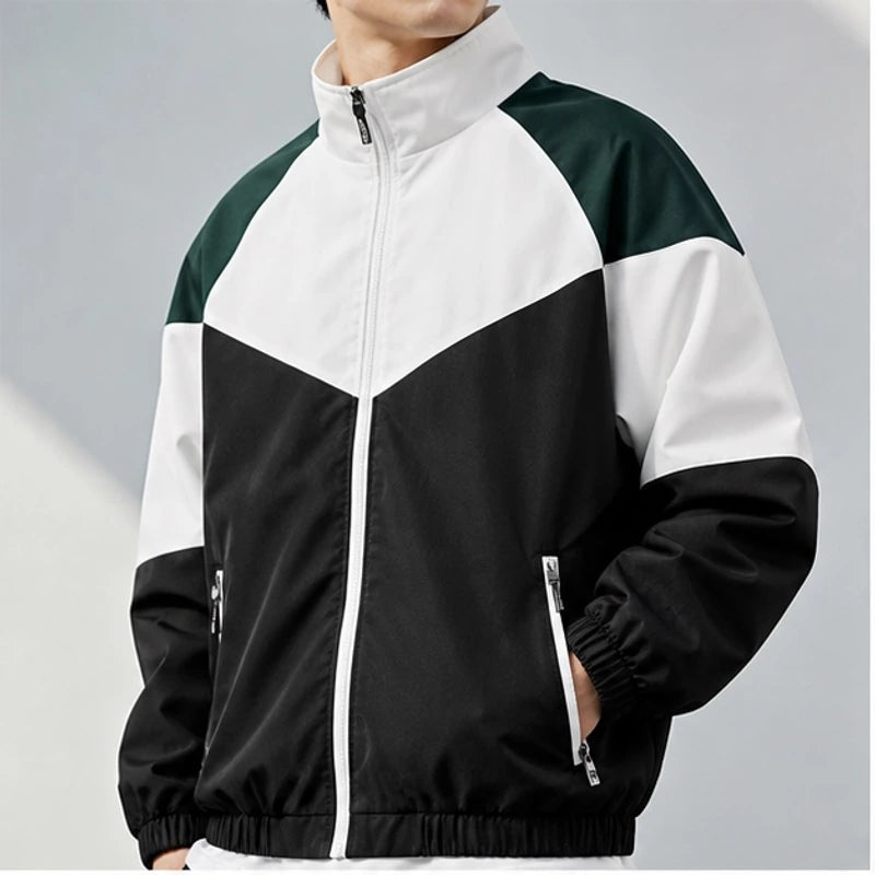 Stanton Colorblock Windbreaker Jacket - Black & White Collar - windbreaker jacket - Brondals - Image 3