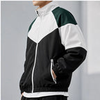 Stanton Colorblock Windbreaker Jacket - Black & White Collar - outerwear - Brondals - Image 4