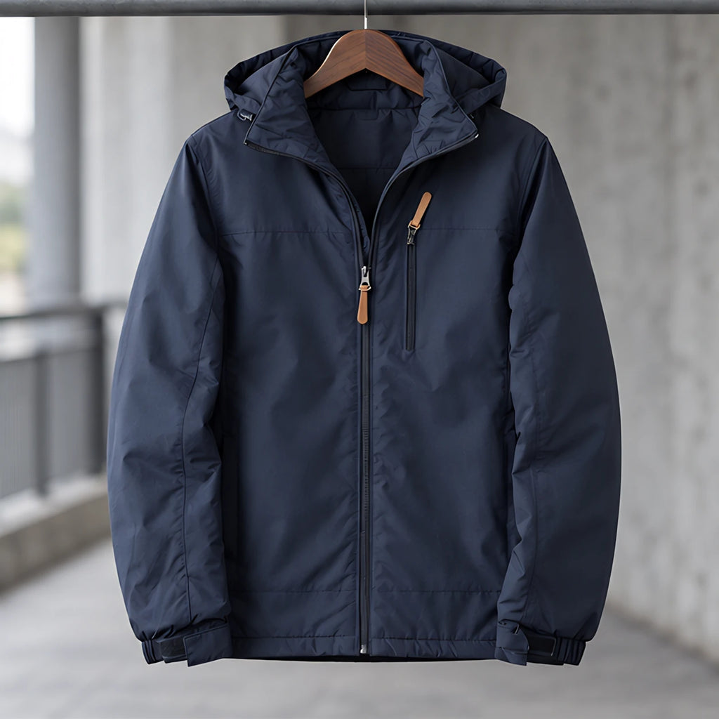 Stellan Men's Hooded Shell Jacket - Water-Resistant & Windproof - Navy - Sports & Outdoors - Brondals - Image 2