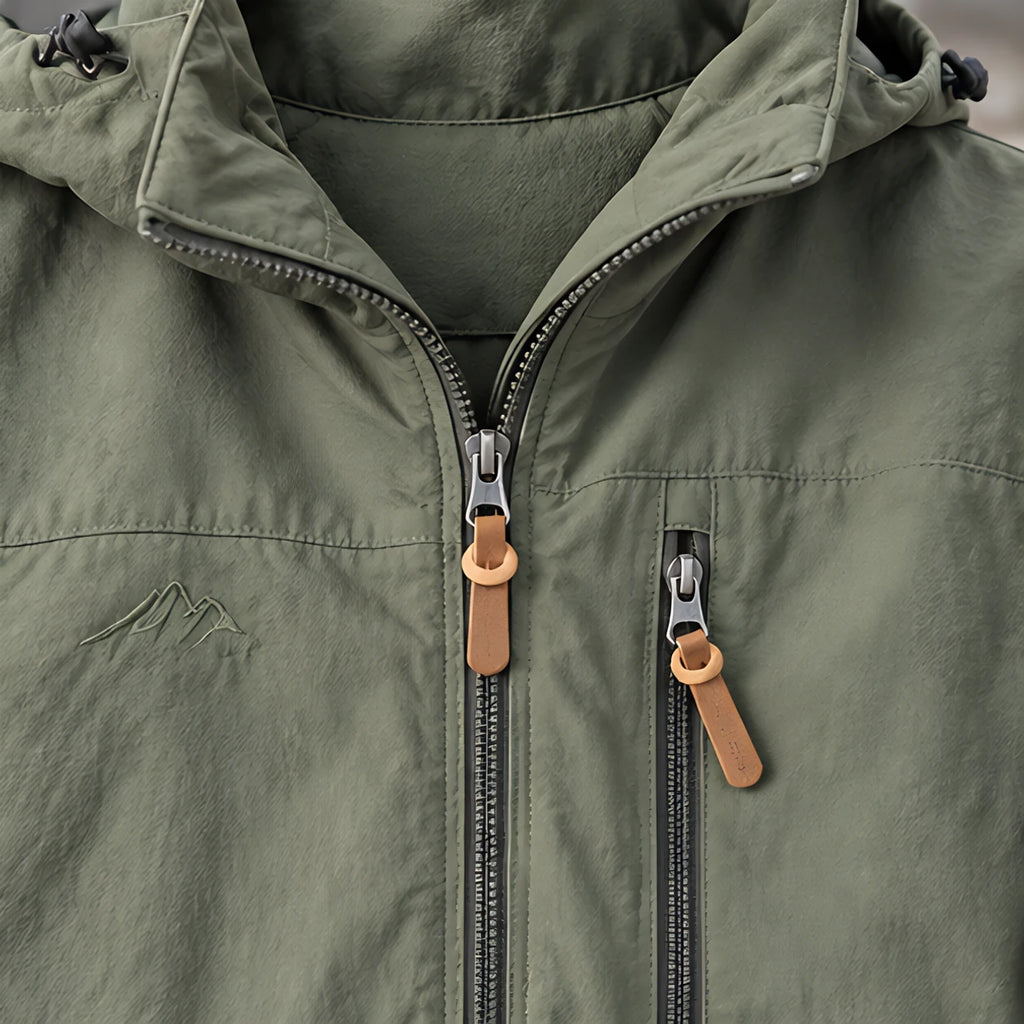 Stellan Men's Hooded Shell Jacket - Water-Resistant & Windproof - Green - Men's Clothing > Outerwear > Shell Jackets - Brondals - Image 3