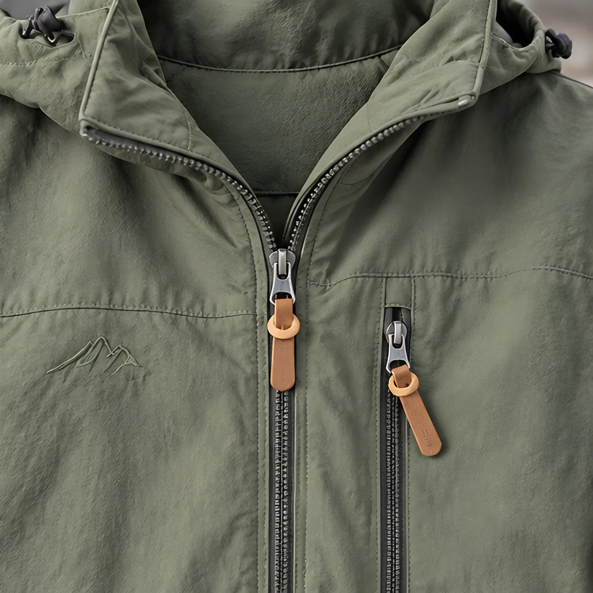 Stellan Men's Hooded Shell Jacket - Water-Resistant & Windproof - Green - Men's Clothing > Outerwear > Shell Jackets - Brondals - Image 3