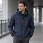 Stellan Men's Hooded Shell Jacket - Water-Resistant & Windproof - Navy - Men's Clothing > Outerwear > Shell Jackets - Brondals - Image 1