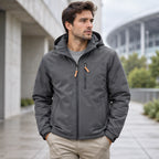 Stellan Men's Hooded Shell Jacket - Water-Resistant & Windproof - Grey - Men's Clothing > Outerwear > Shell Jackets - Brondals - Image 1